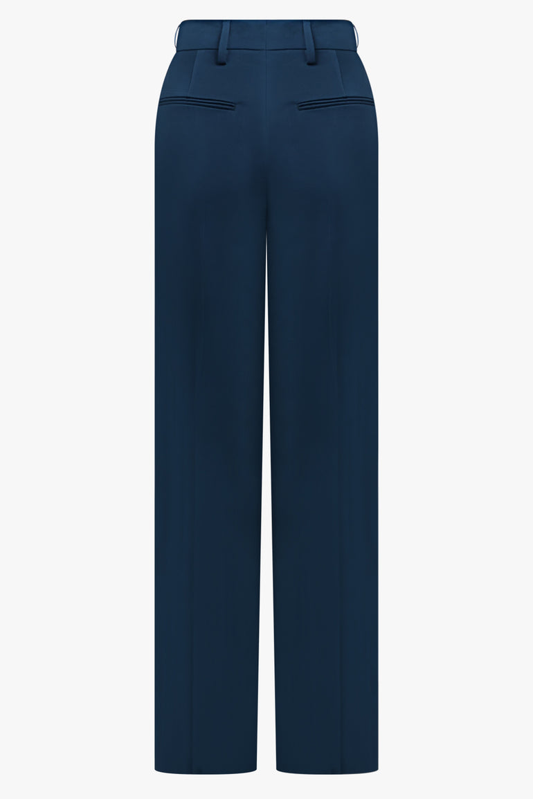 DRIES VAN NOTEN RTW Portias Fluid Straight Leg Pant | Petrol Blue
