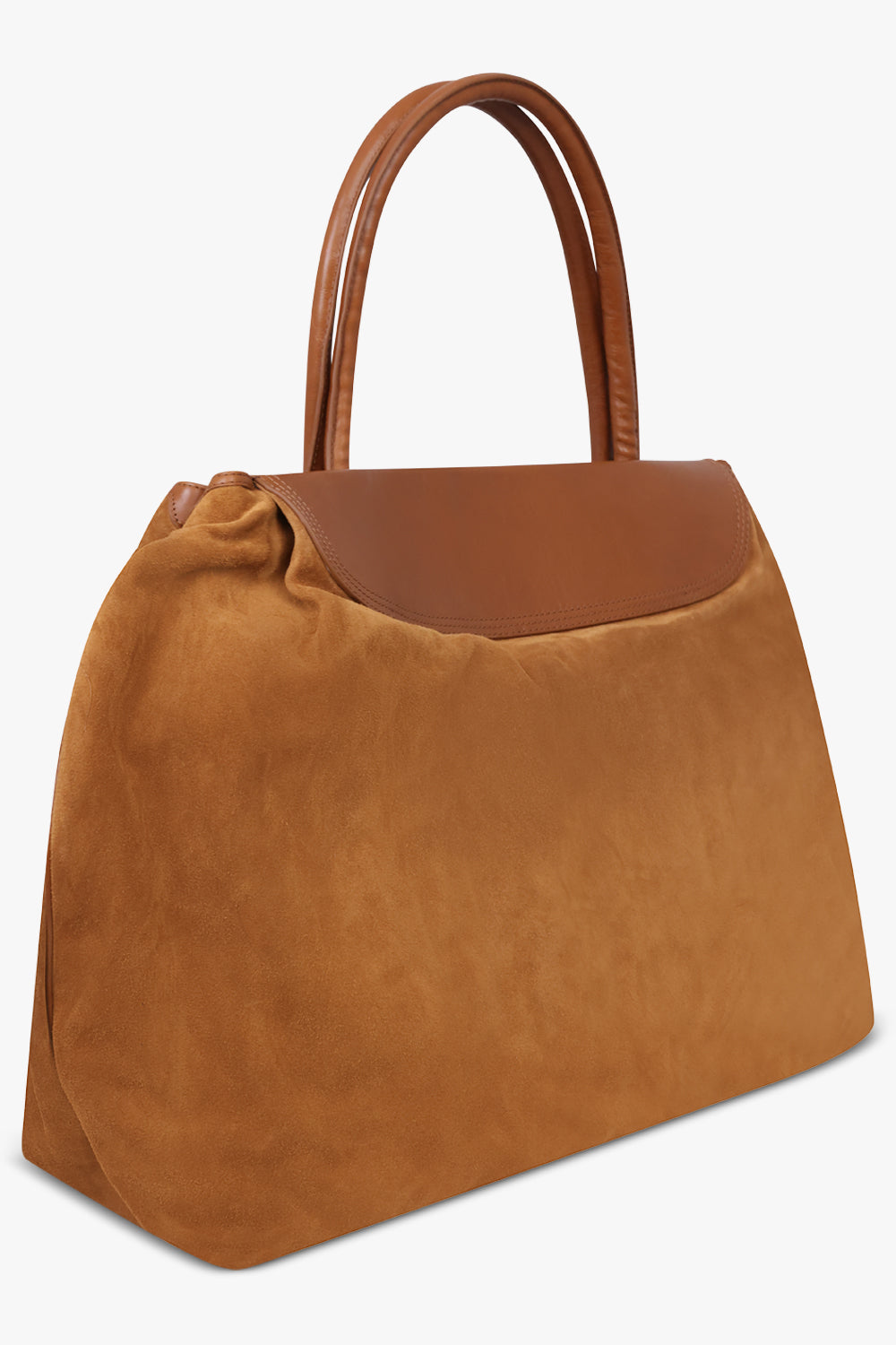 Dries Van Noten Blossom Suede Shoulder Bag in Tan