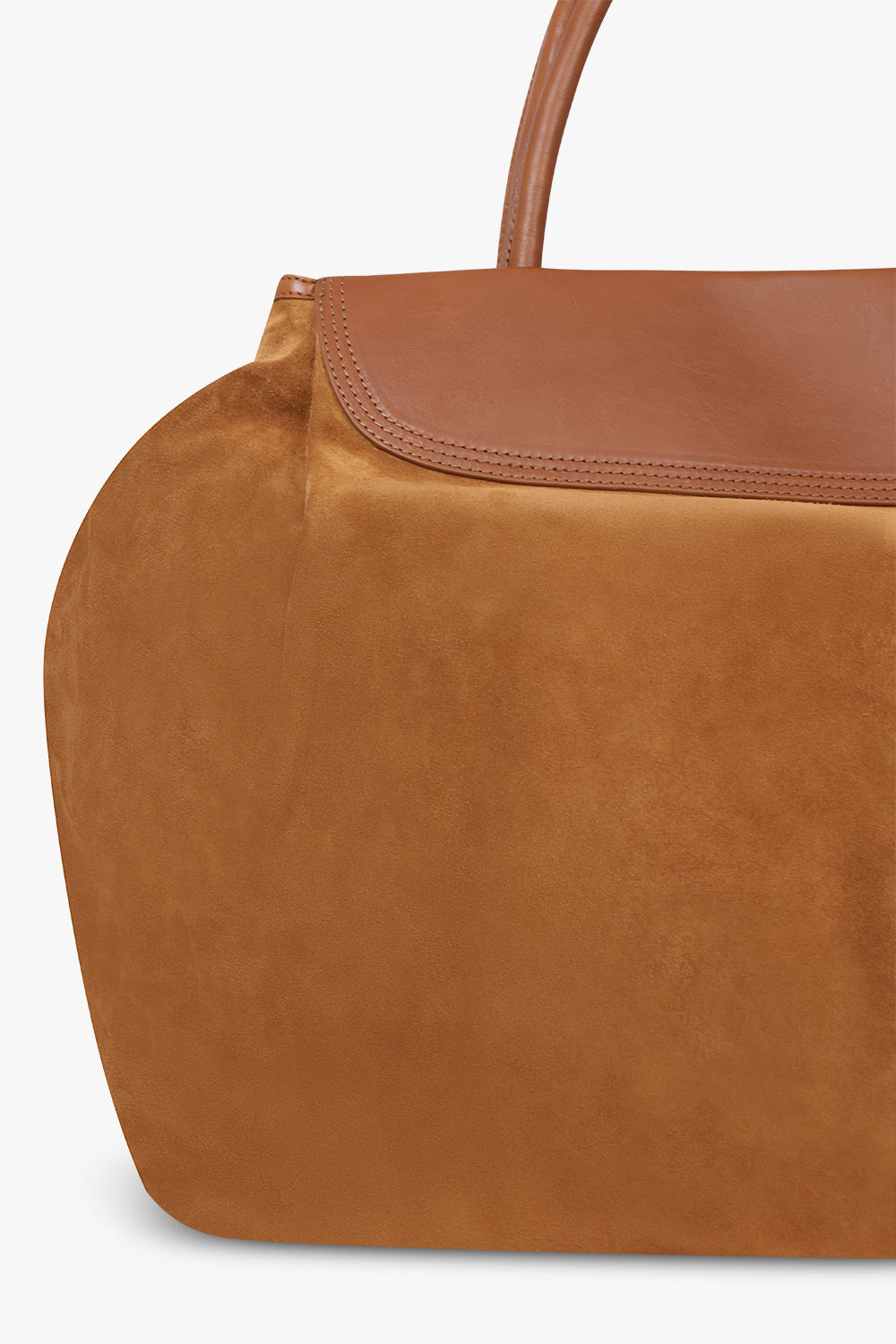 Dries Van Noten Blossom Suede Shoulder Bag in Tan