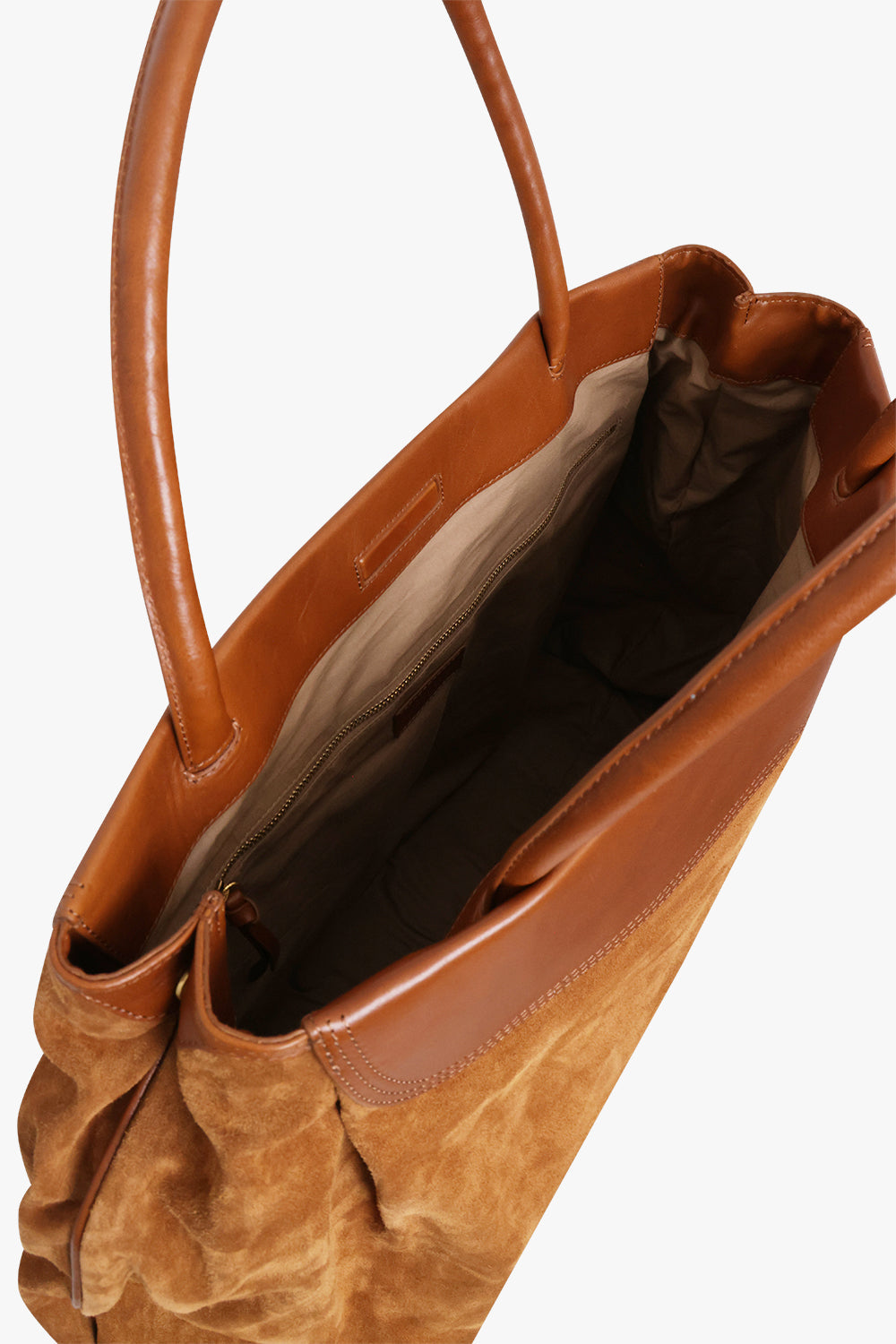 Dries Van Noten Blossom Suede Shoulder Bag in Tan