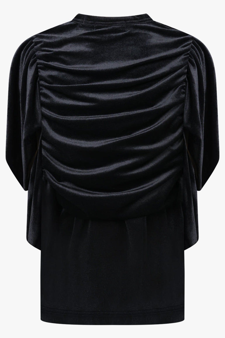 Comme des Garçons Ruffle Sleeve Top in Black