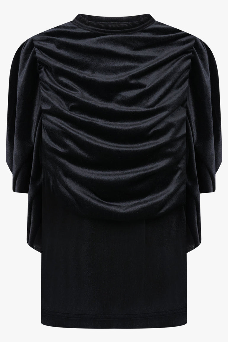 Comme des Garçons Ruffle Sleeve Top in Black