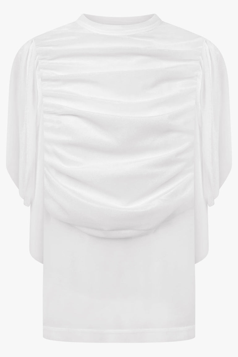 Comme des Garçons Ruffle Sleeve Top in White