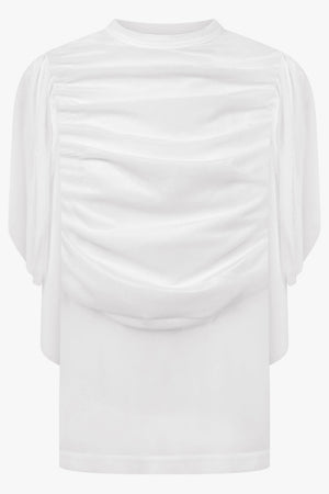 Comme des Garçons Ruffle Sleeve Top in White