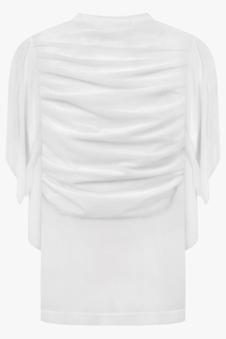 Comme des Garçons Ruffle Sleeve Top in White