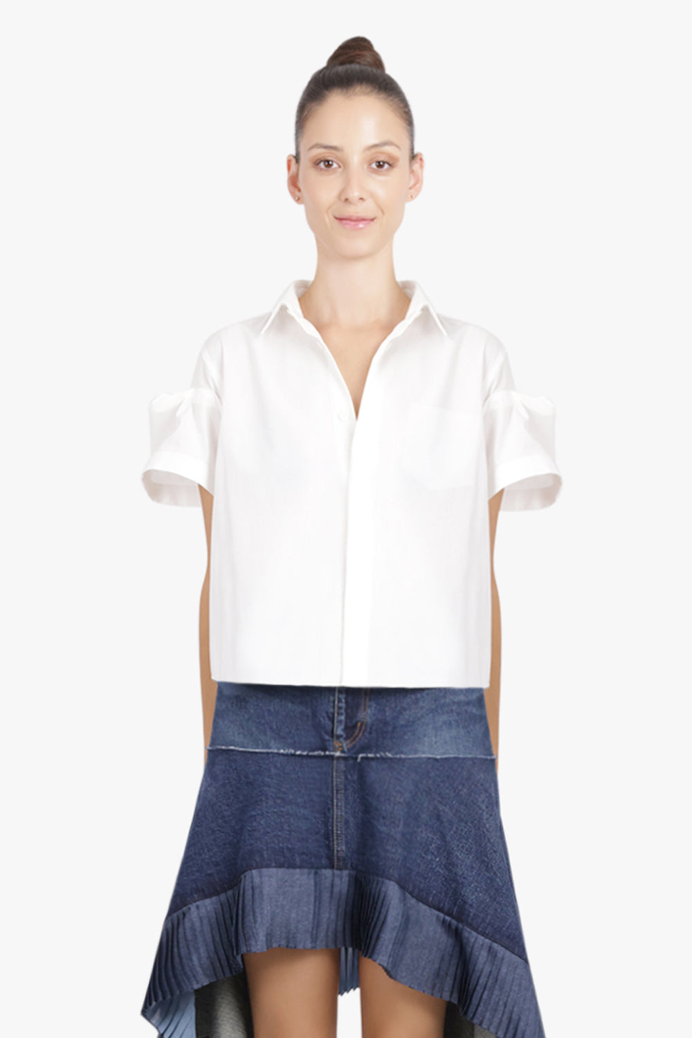 SACAI RTW S/S Shirt With Puff Sleeves | Off White
