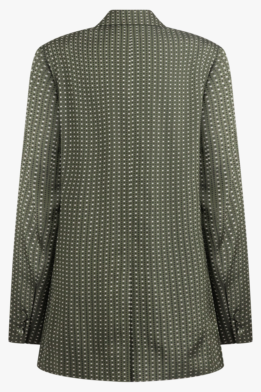 DRIES VAN NOTEN RTW Birdys Square Print Single Breast Jacket | Khaki