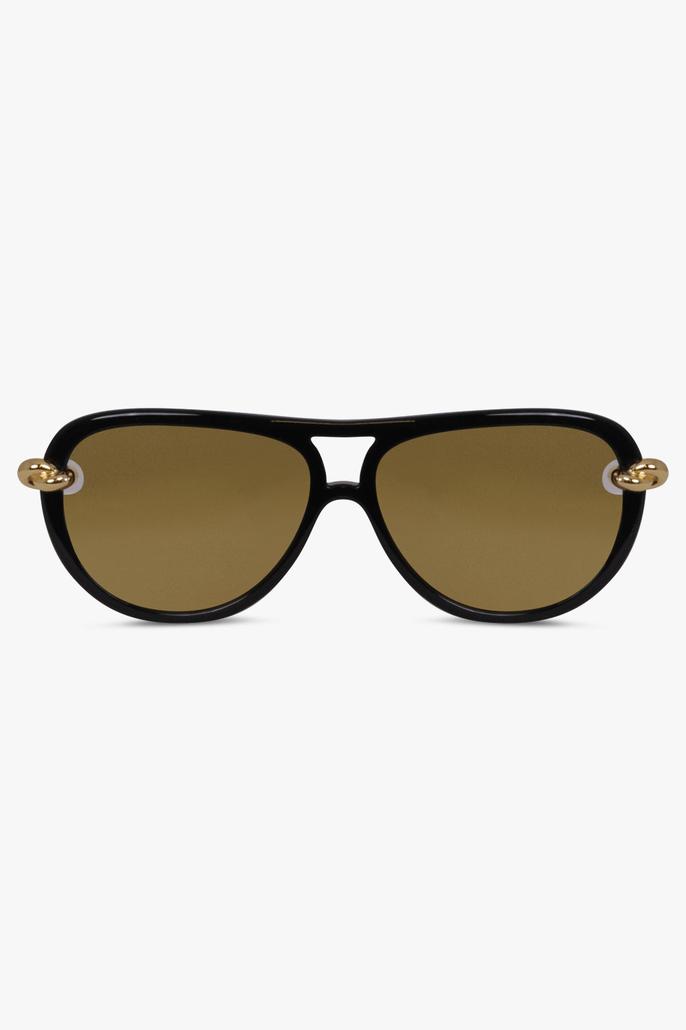 BOTTEGA VENETA SUNGLASSES BLACK / Black/Yellow/Gold BV1418S Knot Sunglasses | Black/Yellow/Gold