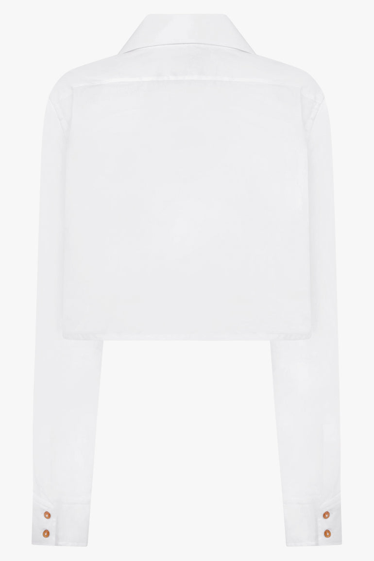 VIVIENNE WESTWOOD RTW Cut Off Heart Crop Shirt | White