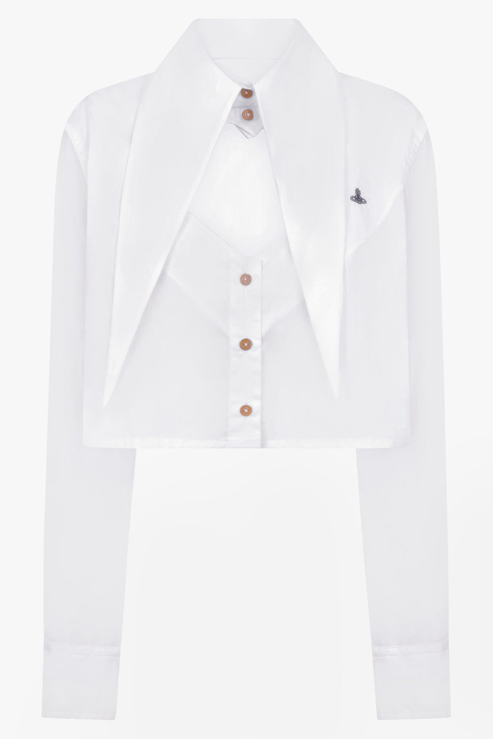 VIVIENNE WESTWOOD RTW Cut Off Heart Crop Shirt | White