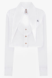 VIVIENNE WESTWOOD RTW Cut Off Heart Crop Shirt | White