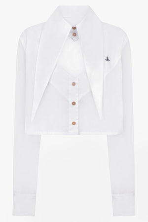 VIVIENNE WESTWOOD RTW Cut Off Heart Crop Shirt | White