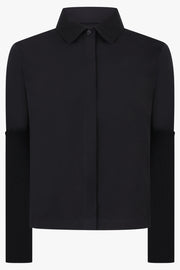 Alaïa Rib Knit Sleeve Shirt in Black