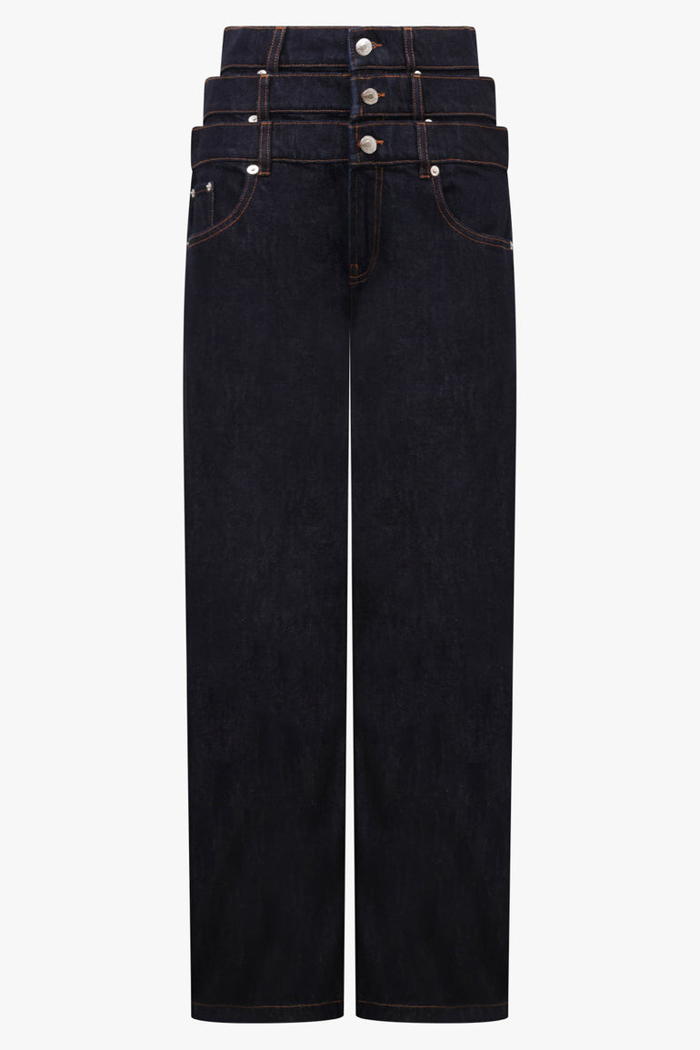 Viktor & Rolf Low Triple Layer Denim Pant in Indigo