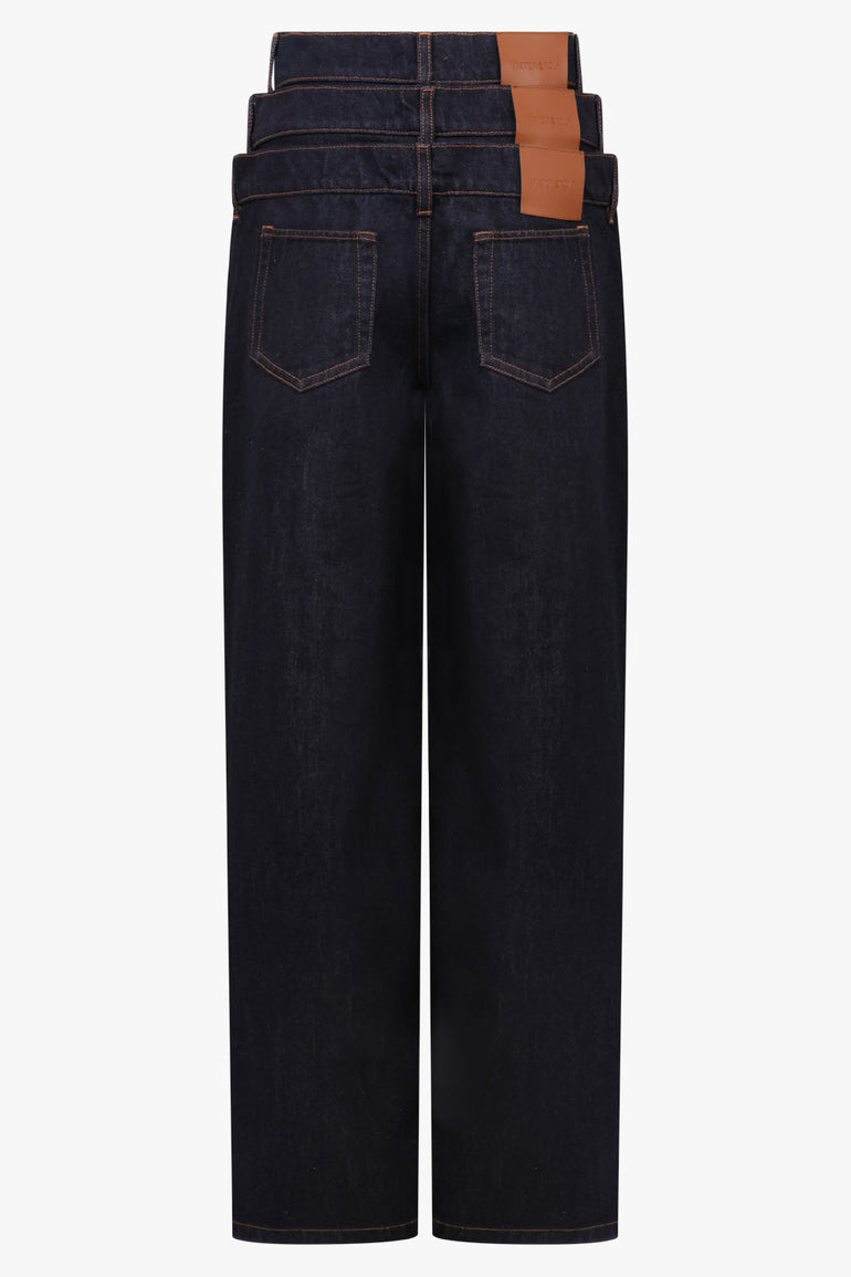 Viktor & Rolf Low Triple Layer Denim Pant in Indigo