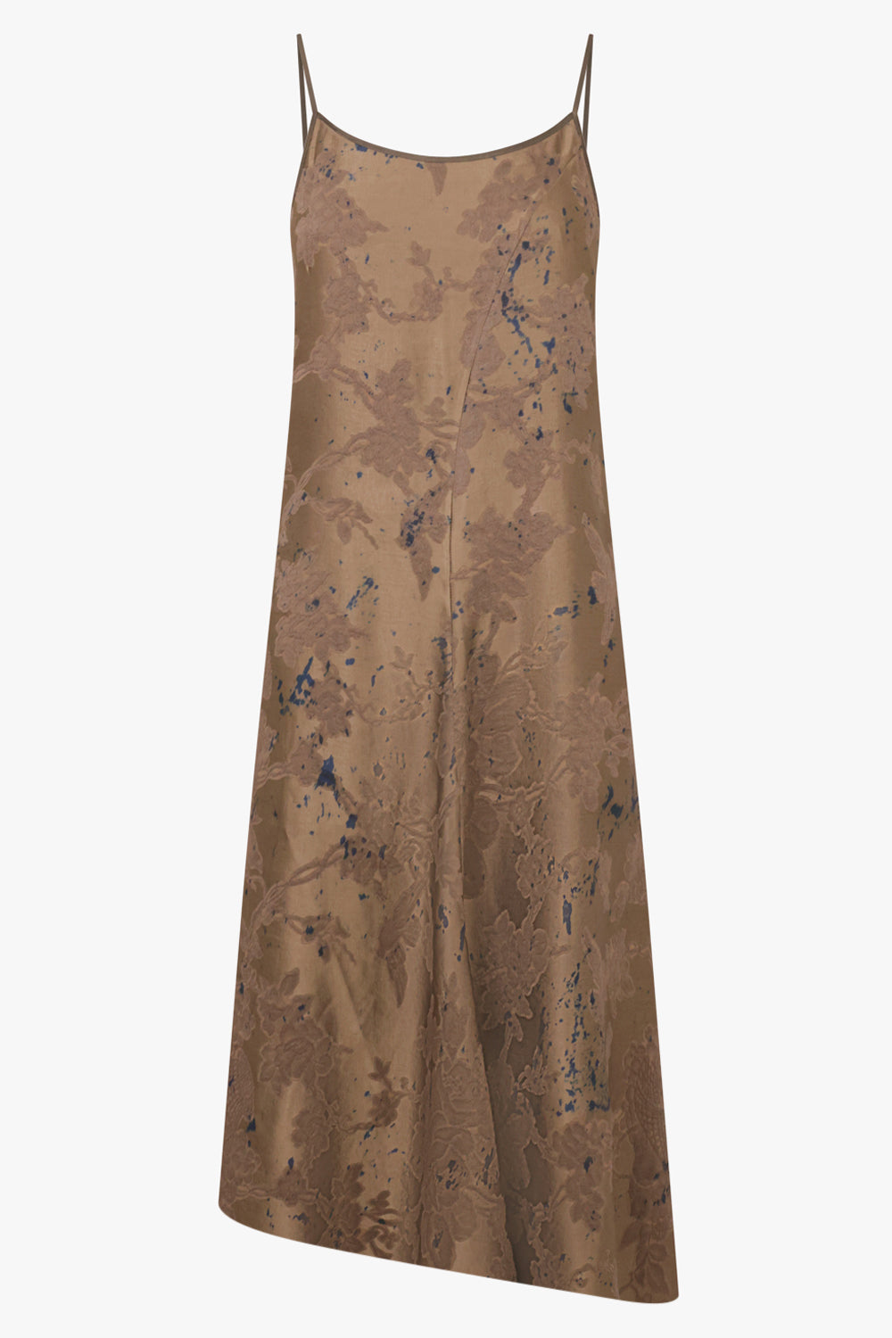 UMA WANG RTW Acrry Asymmetric Slip Dress | Brown/Blue