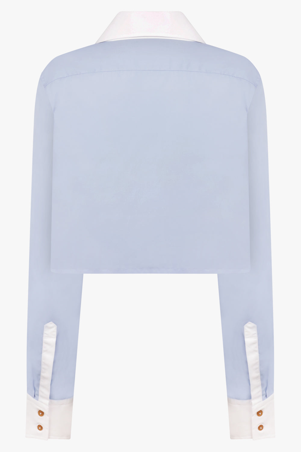 VIVIENNE WESTWOOD RTW Cut Off Heart Crop Shirt | Blue/White