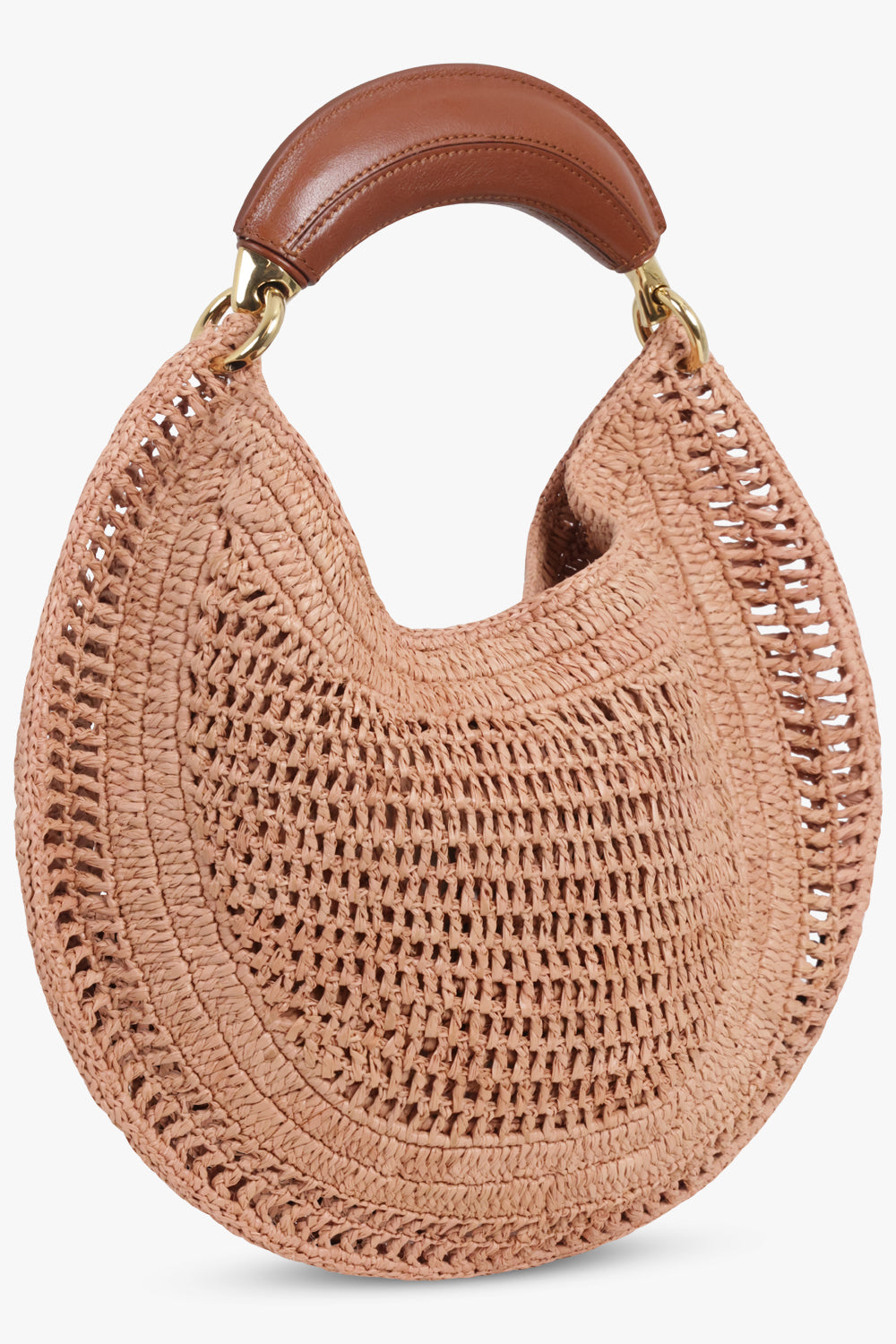 CHLOE BAGS PINK / Summery Beige Summer Banana Raffia Shoulder Bag | Summery Beige