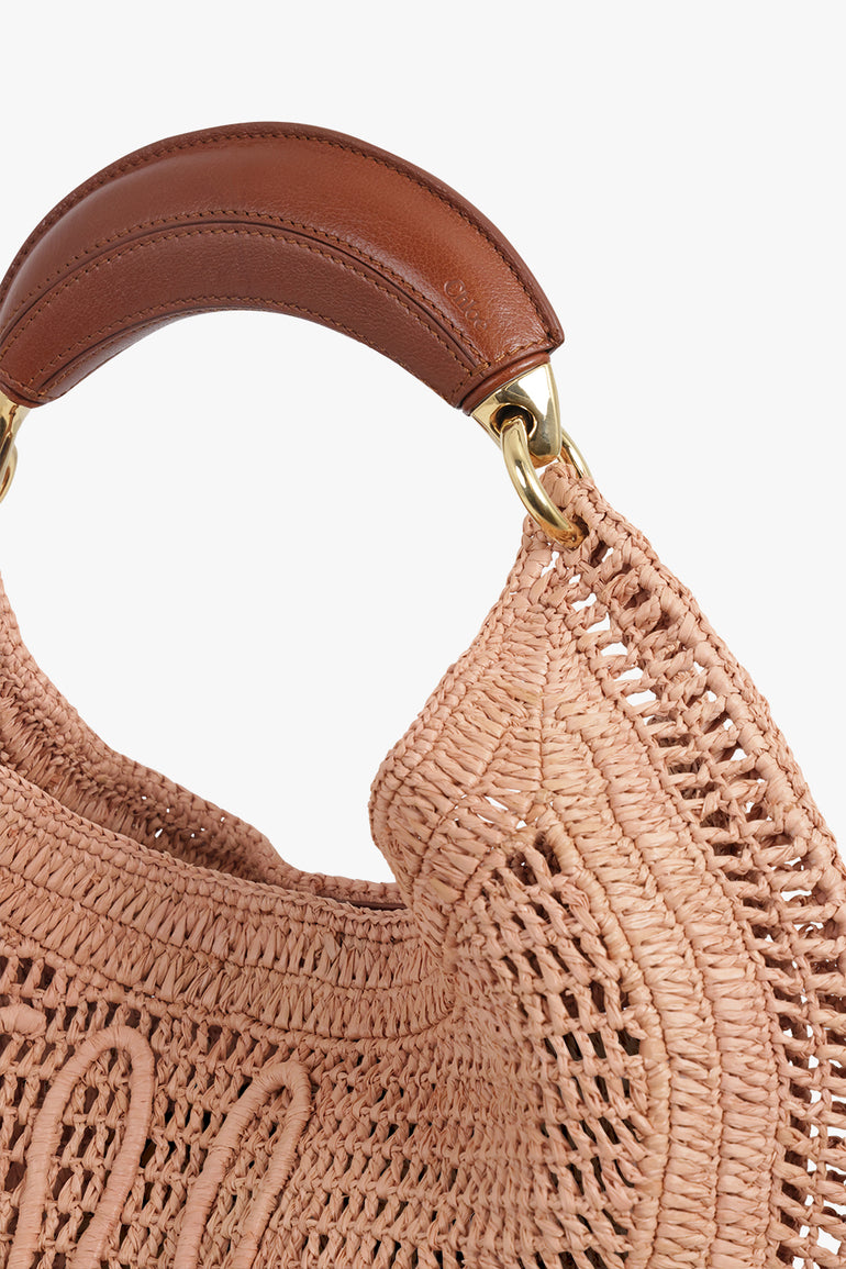CHLOE BAGS PINK / Summery Beige Summer Banana Raffia Shoulder Bag | Summery Beige