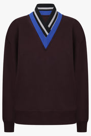 Dries Van Noten Halvy V-Neck Knit Vest in Burgundy