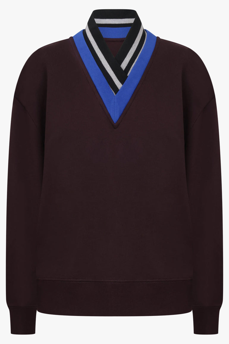 Dries Van Noten Halvy V-Neck Knit Vest in Burgundy