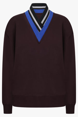 Dries Van Noten Halvy V-Neck Knit Vest in Burgundy