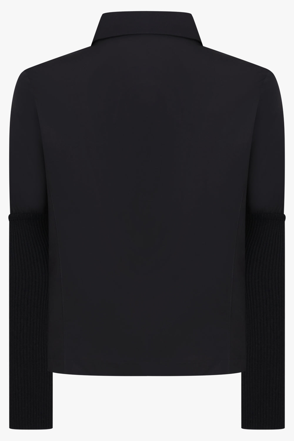 Alaïa Rib Knit Sleeve Shirt in Black