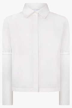 Alaïa Rib Knit Sleeve Shirt in White