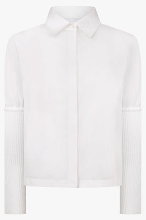 Alaïa Rib Knit Sleeve Shirt in White