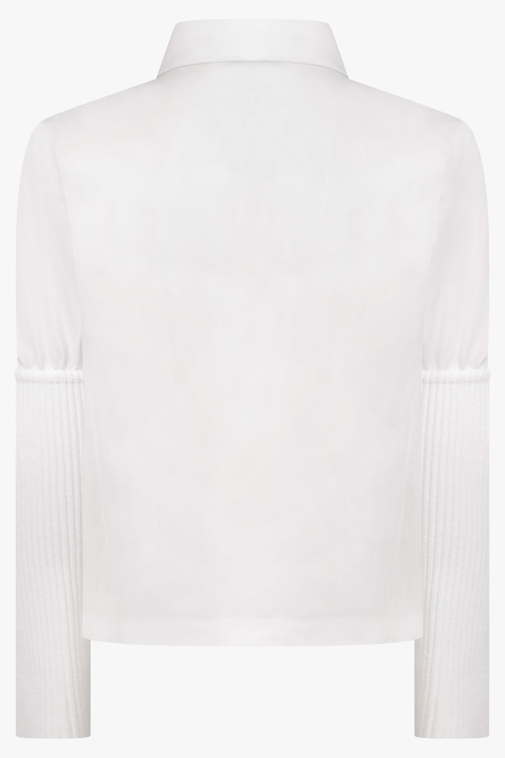 Alaïa Rib Knit Sleeve Shirt in White