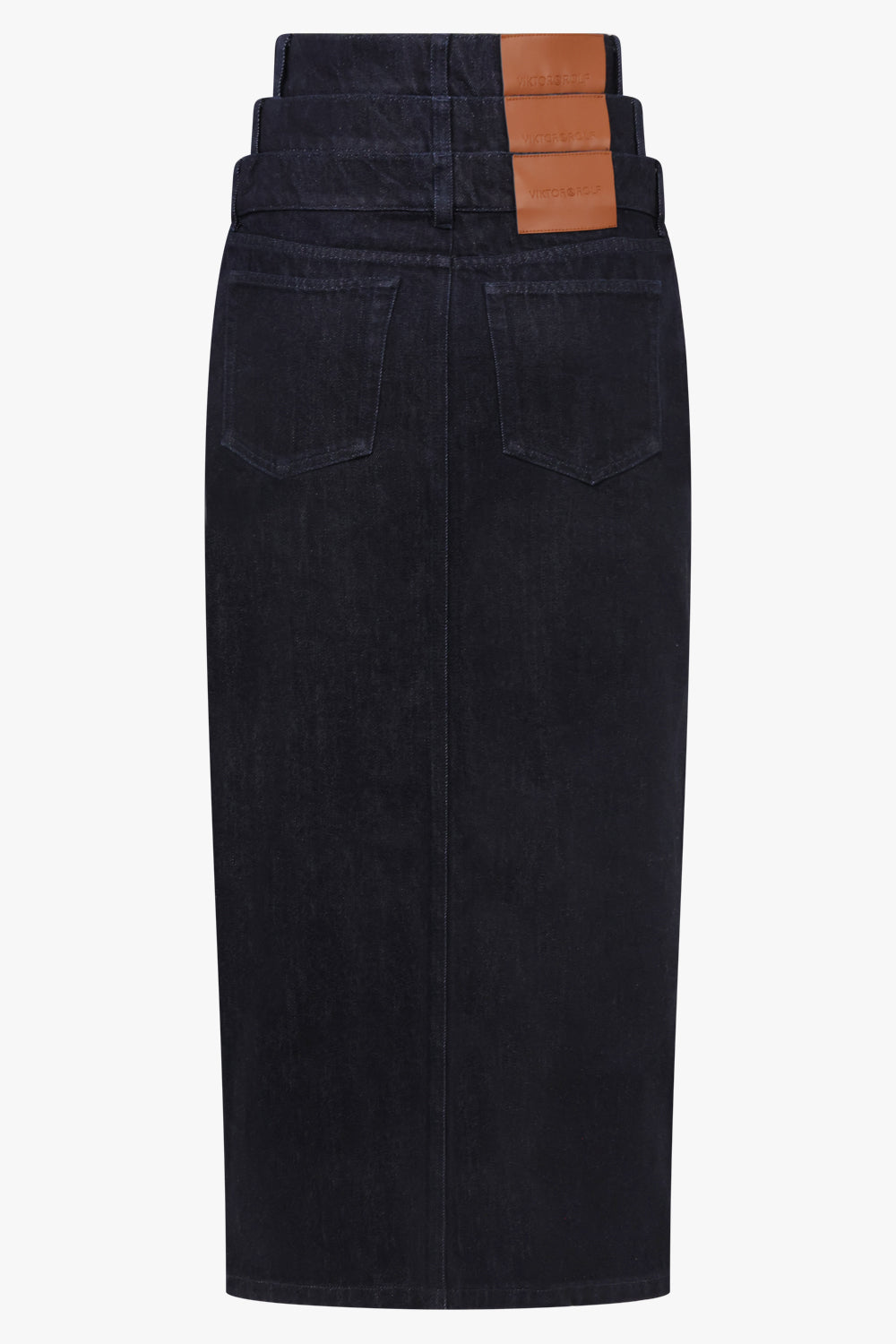 Viktor & Rolf Triple Layer Long Denim Skirt in Indigo
