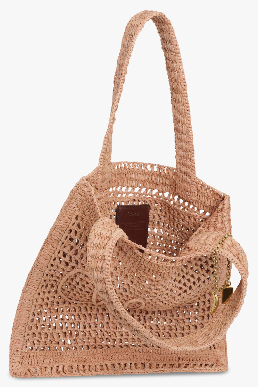 CHLOE BAGS PINK / Summery Beige Summer Banana Raffia Tote Bag | Summery Beige