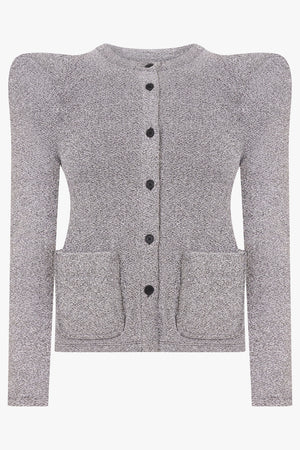 Foamy Shoulder Glitter Cardigan Jacket | Silver