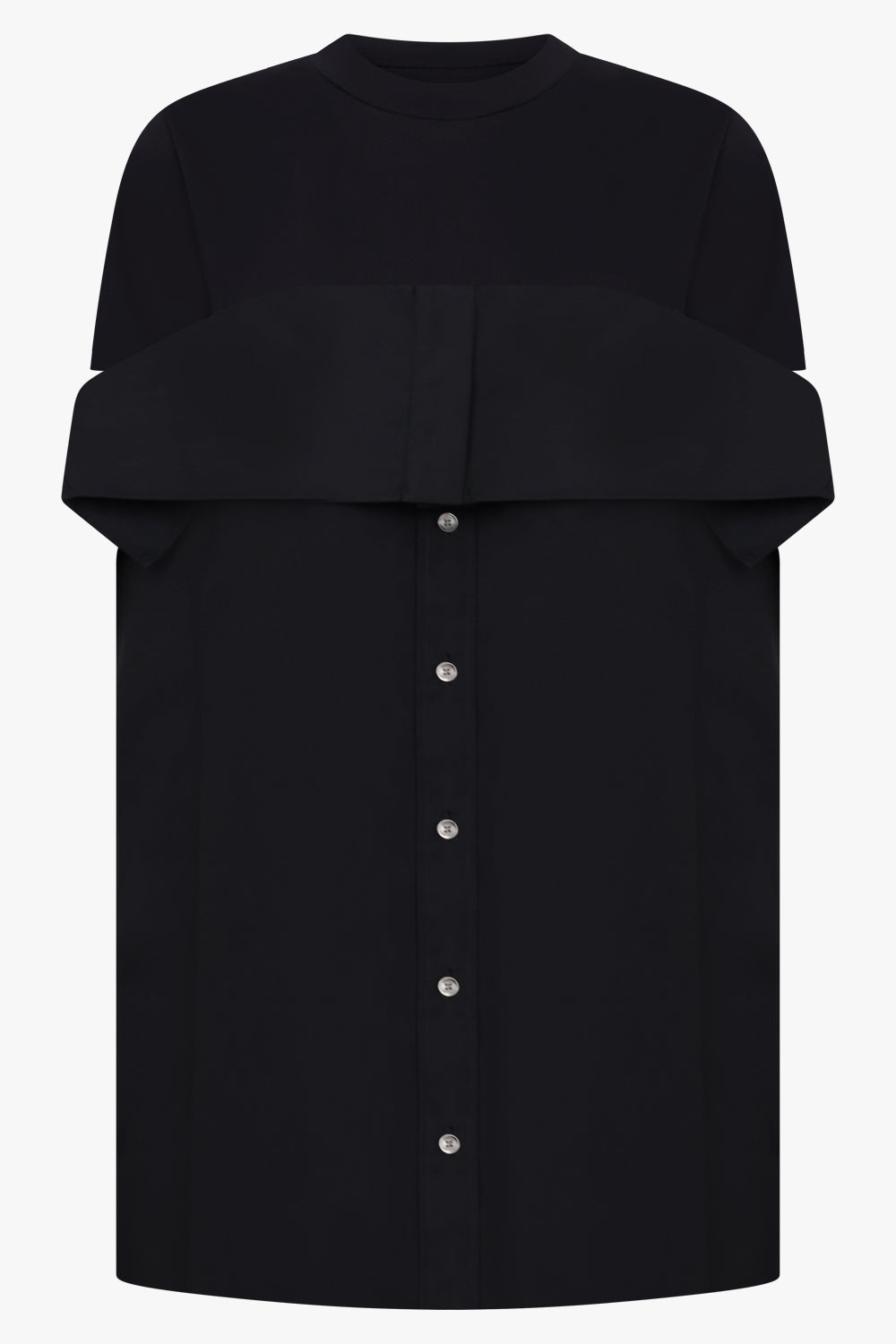 Sacai Long T-Shirt X Shirt Panel in Black