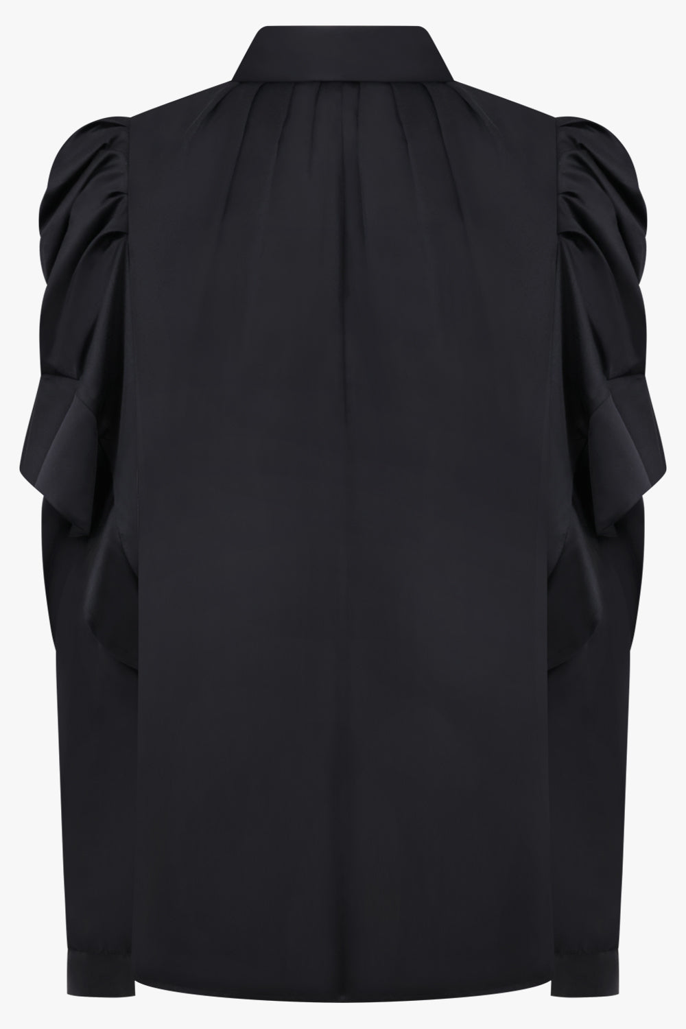 Noir Kei Ninomiya Gathered X Pleat Sleeve Shirt in Black