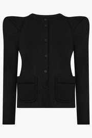MELITTA BAUMEISTER RTW Foamy Shoulder Cardigan Jacket | Black