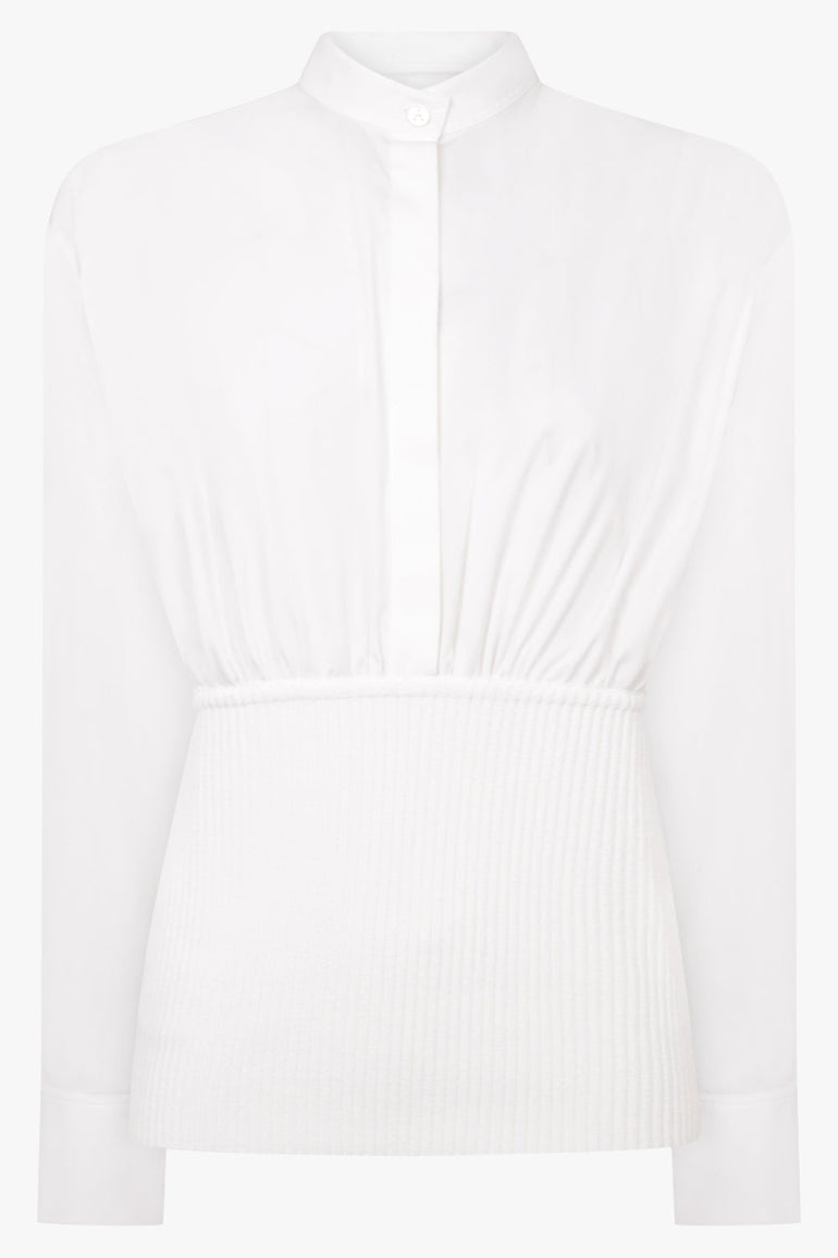 Alaïa Cinched Waist Shirt in White