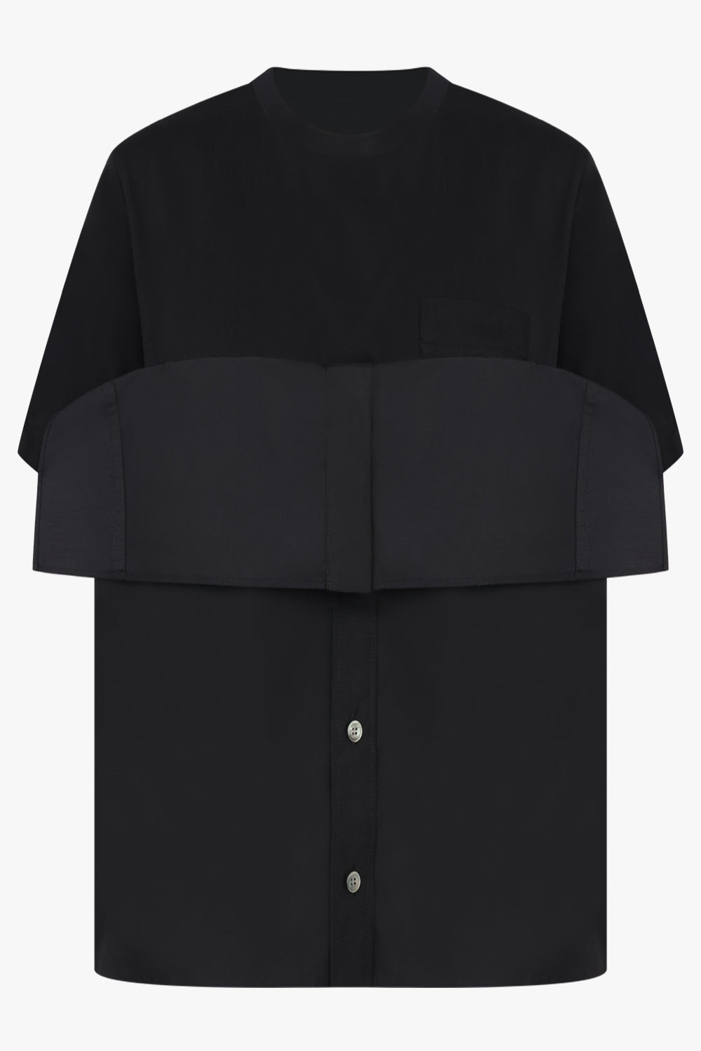 Sacai T-Shirt X Shirt Panel in Black