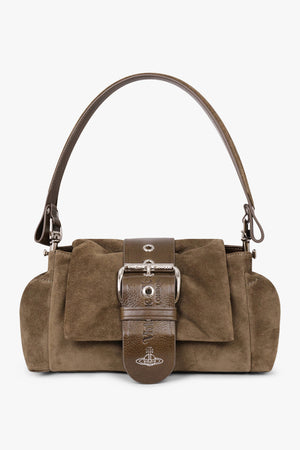 Hazel Suede Treasure Handbag | Khaki