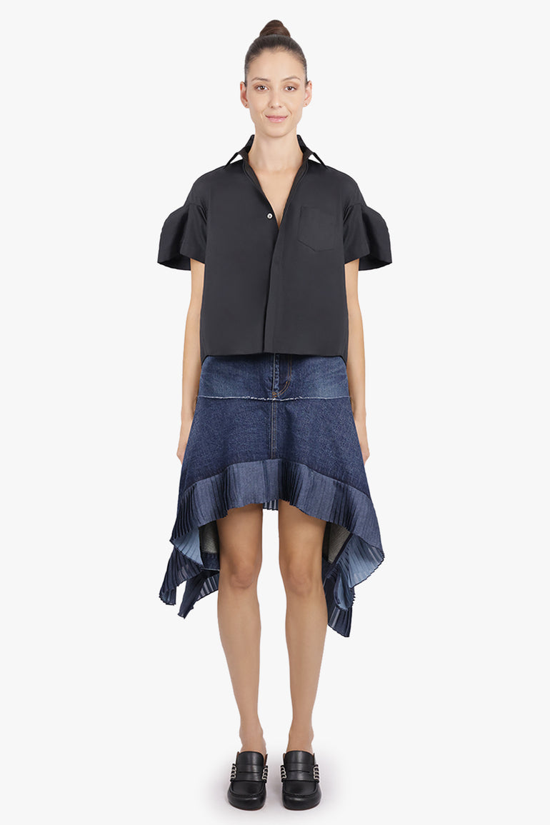 SACAI RTW S/S Shirt With Puff Sleeves | Black
