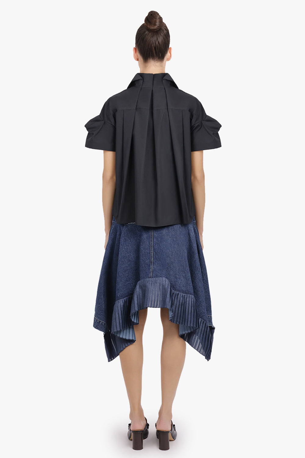 SACAI RTW S/S Shirt With Puff Sleeves | Black