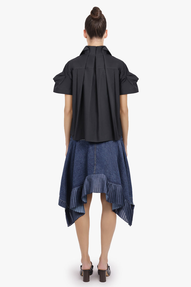SACAI RTW S/S Shirt With Puff Sleeves | Black