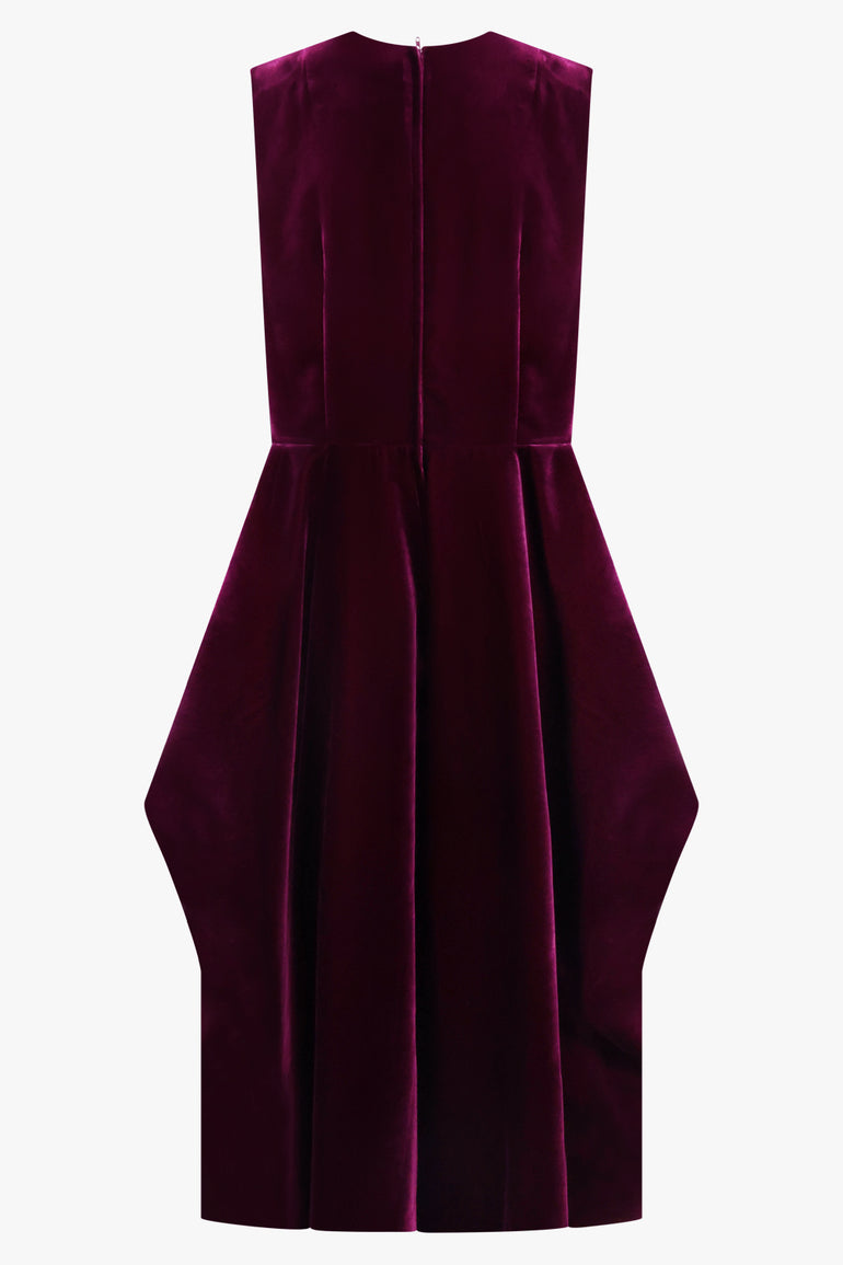 COMME DES GARCONS RTW Velvet Pinafore Jumpsuit With Balloon Leg | Purple