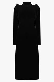 MELITTA BAUMEISTER RTW Circle Shoulder Velvet Dress | Black