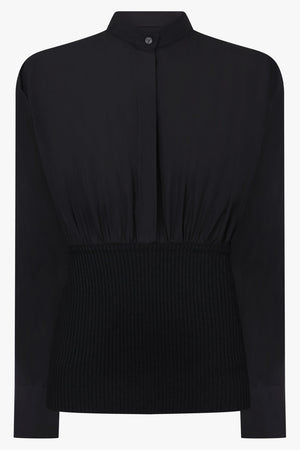 Alaïa Cinched Waist Shirt in Black