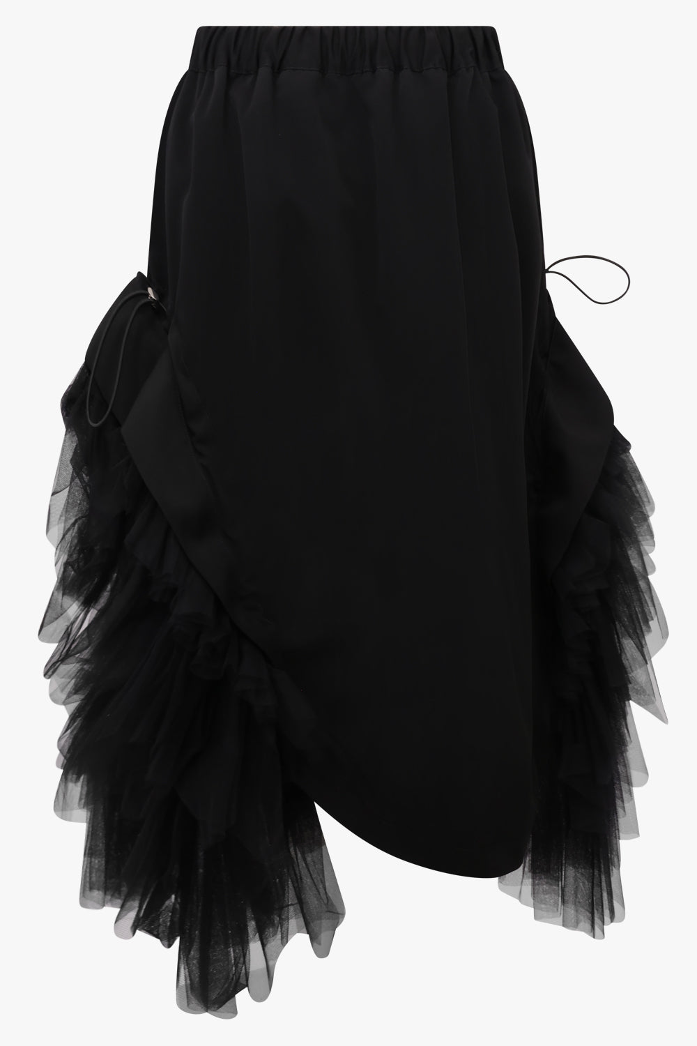 Noir Kei Ninomiya Asymmetric Tulle Ruffle Skirt in Black