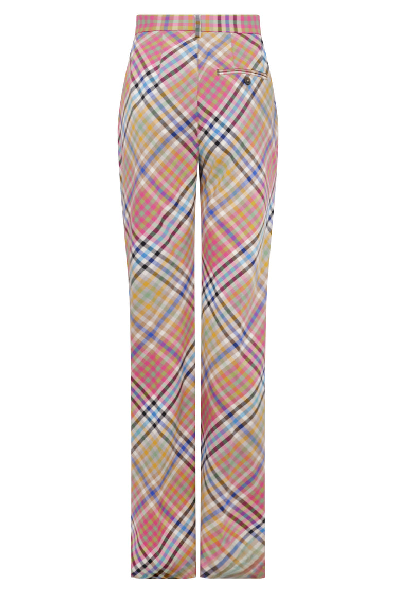 VIVIENNE WESTWOOD RTW Heather Check Ray Wide Leg Pant | Multi