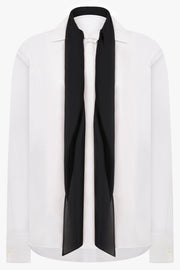 SACAI RTW Scarf Detail Shirt | White/Black