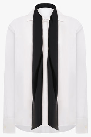 Scarf Detail Shirt | White/Black