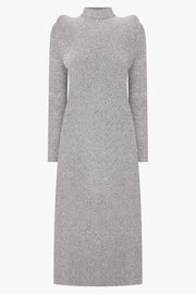 MELITTA BAUMEISTER RTW Circle Shoulder Glitter Dress | Silver